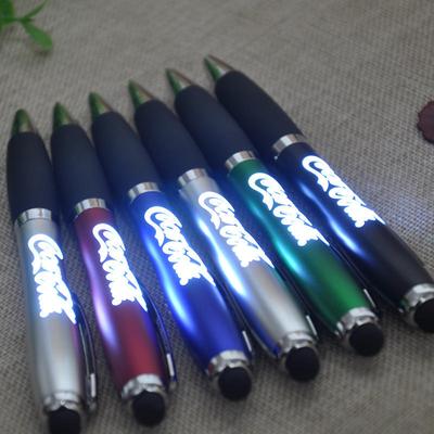 CustomModel Durable Light-Up Logo Promotional Plastic Ballpoint Pen with Colored Lighted Logo for Alumni/Class Reunions