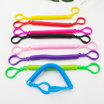 Manufacturers wholesale key chain plastic spring rope color telephone line mobile phone lanyard spri