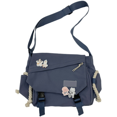 Korean version of fashion retro tooling messenger bag Street trend student casual large capacity cro