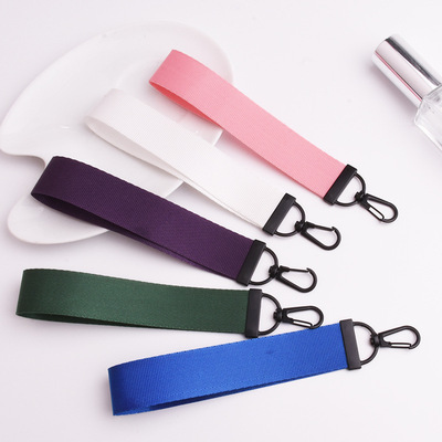 13 color personality creative pure yarn-dyed belt key chain can print school bag pendant accessories