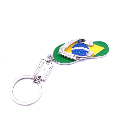 Processing custom Brazilian slippers creative delicate key chain personality drop glue key chain met