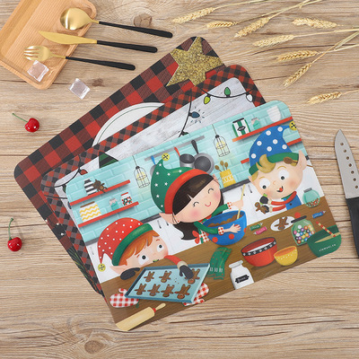 Promotional cheap custom plastic placemats Animation cartoon table insulation cushion rectangular no
