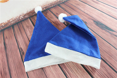 Christmas decorations Adult Christmas hat Christmas dress hat Blue green non-woven hat coloured hat