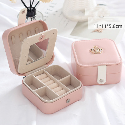 Travel Jewelry Box Small portable new ring studs Earrings storage box High-grade exquisite anti-oxid