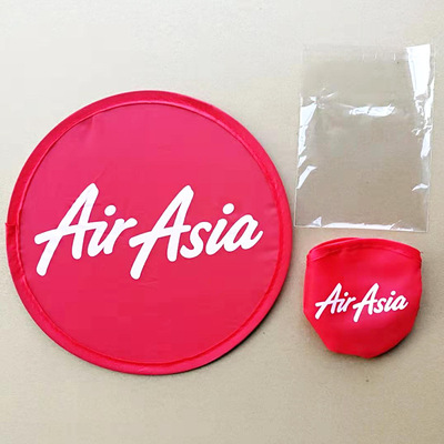Folding Polyester Frisbee Advertising Fan Nylon Fan