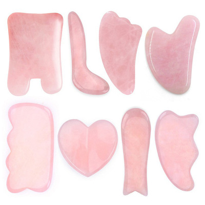 Heart shape jade for face eye gua Sha jade push double head jade beauty instrument powder crystal gu