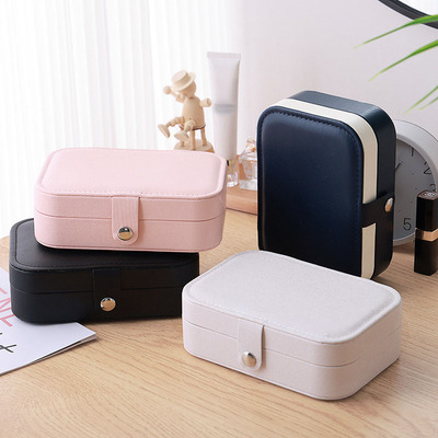 Transmirror Korean version simple girl tie earrings jewelry box Earrings ring necklace jewelry stora