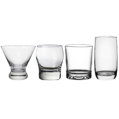 Simple clear glass bar open drum glass V-shaped cocktail glass Round belly Mojito glass Classic glas