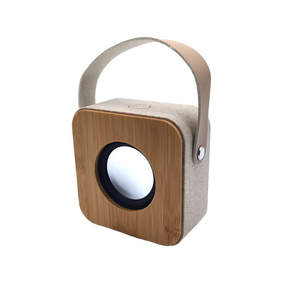 Bamboo-faced Bluetooth portable stereo