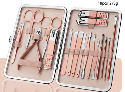 Rose Gold Nail Clipper Set eighteen pieces