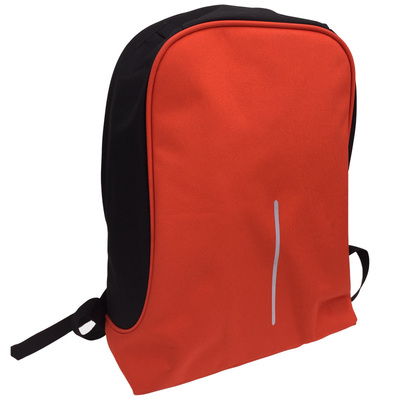 Backpack bag with custom logo, reflective belt on back, sandwich shoulder.