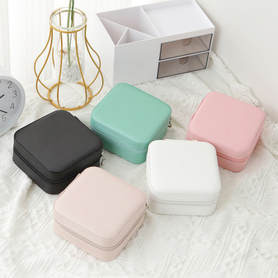 PU cross-border simple storage jewelry box wholesale creative portable jewelry storage box earrings