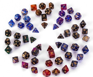 Starry sky two-color multi-sided seven grain a set of digital game dice