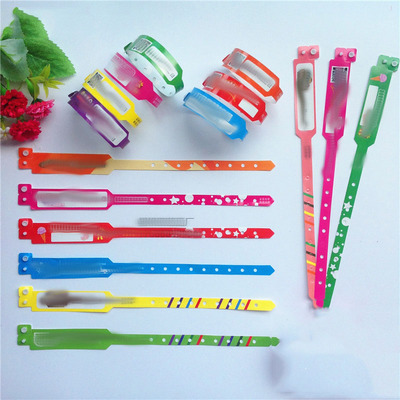 Factory disposable bracelet Children's amusement park waterproof identification synthetic paper buck