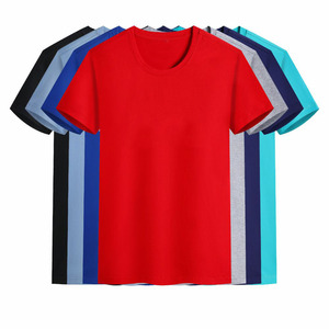 New 50S Liquid ammonia mercerized cotton short sleeve T-shirt summer crew-neck cotton culvert work s