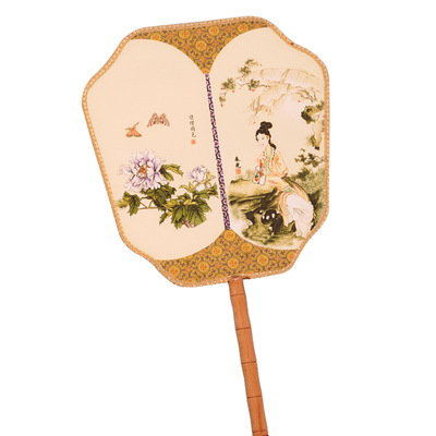 New ancient style group fan tassel Chinese wind Feixian double-sided group fan gift Chinese ancient