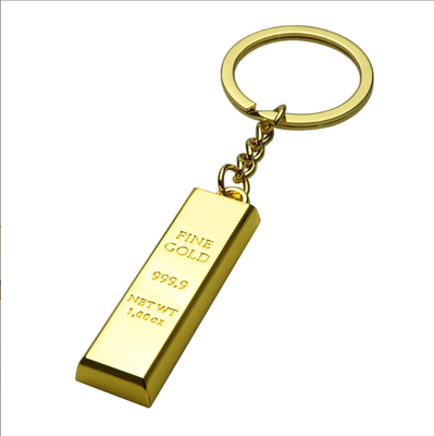 Creative gold bar keychain, bank advertising promotion gift keychain