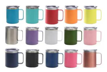 Cross-border 304 stainless steel vacuum cup mug mug Home office coffee cup Spray cup 12oz handle cup