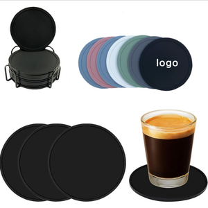Round silicone cup mats heat insulation tea cup mats  anti-slip and anti-burn can be printed with logos 7cm, 8cm, 9cm silicone cup mats.