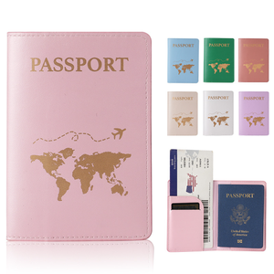Customized travel passport book  anti-theft swipe RFID multi-functional document bag PU leather pas