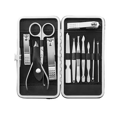 Professional nail clippers set of 12 pieces, stainless steel set for manicure and pedicure purposes