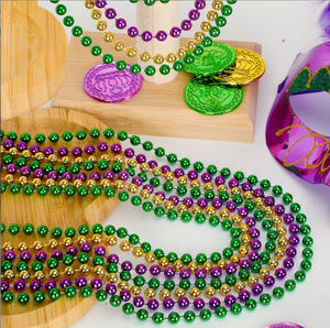 Party necklaces, Carnival, St. Patrick's Day, Halloween, Valentine's Day, Christmas, New Year plastic bead necklaces