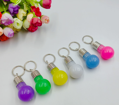 LED color shell light bulb keychain pendant small gift