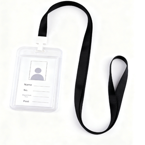 Wholesale Price Eco-friendly Durable Card Holder and Lanyard Badge Holder Bus Employee Meal Card Protector Student and Office