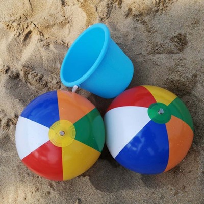 Cross border spot inflatable ball beach ball Rainbow inflatable beach ball six color beach balloon a