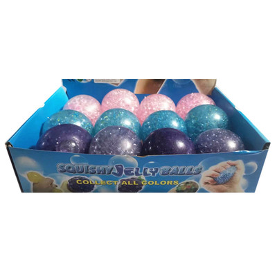 Squeezing balls with 4 kind popular colors, in stock with display cardbox