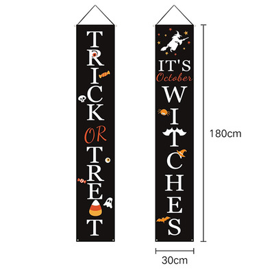 Promotional gifts Low price custom Halloween door couplets hanging flags outdoor decoration Hallowee