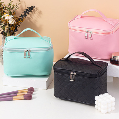 Cross-border quartet makeup bag foreign trade toiletry bag imitation PU size number handheld portabl