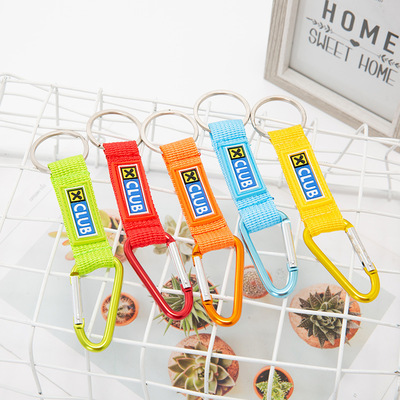 Processing logo keychain mountaineering buckle lanyard outdoor ribbon lanyard camping trip equipment
