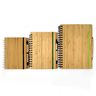 B6 True bamboo face bamboo notebook A5 paper notepad bamboo pole pen set laser logo