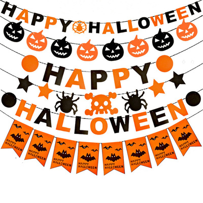 Custom promotional Gifts Halloween Felt dovetail letter Flag party decoration Felt Dovetail horror t