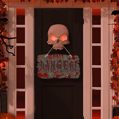 Halloween new design wooden door ghost festival scary atmosphere decoration with blood handprint lis